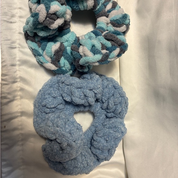 Handmade Accessories - Blue and Multicolor Scrunchie Set